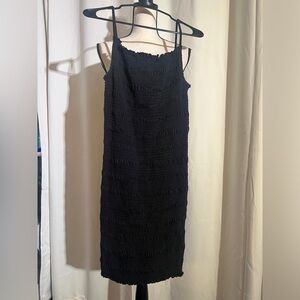 Black ruched mini dress